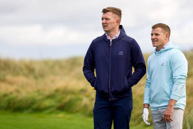 2026 Amgen Irish Open - Pro-Am, Trump International Golf Links, Doonbeg 9 9 2026 Former Galway Hurler Joe Canning with former Clare Hurler Podge Collins Joe Canning with Podge Collins 9 9 2026  Copyright: xx BB2_5911