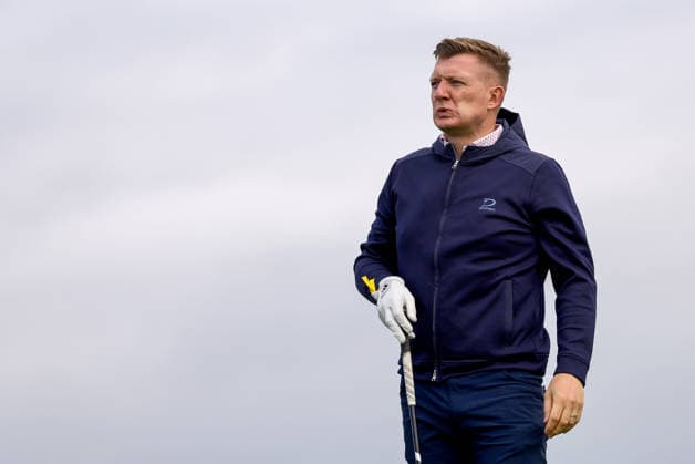 2026 Amgen Irish Open - Pro-Am, Trump International Golf Links, Doonbeg 9 9 2026 Former Galway Hurler Joe Canning reacts after his tee shot on the fifth Joe Canning reacts after his tee shot on the fifth 9 9 2026  Copyright: xx BB2_5912