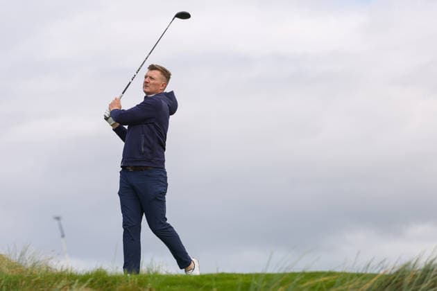 2026 Amgen Irish Open - Pro-Am, Trump International Golf Links, Doonbeg 9 9 2026 Former Galway Hurler Joe Canning tees off the fifth Joe Canning tees off the fifth 9 9 2026  Copyright: xx BB2_5915