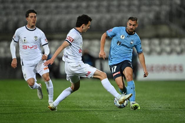 AUSTRALIA CUP SYDNEY VICTORY, Ben Garuccio of Sydney FC during the Australia Cup semi-final between Sydney FC and Melbourne Victory at Jubilee Stadium in Sydney, Wednesday, September 9, 2026. ( NO ARCHIVING, EDITORIAL USE ONLY SYDNEY NEW SOUTH WALES AUSTRALIA  Copyright: xDEANxLEWINSx 20260909131803482369