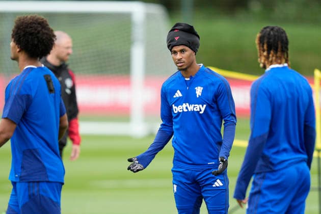 Manchester United, ManU Training Marcus Rashford of Manchester United gestures during the Manchester United Training Session at Carrington Training Centre ahead of the UEFA Champions League match v Sabah FK, Manchester, England on 9 September 2026 Credit: Steve Flynn Every Second Media Editorial use only. All images are copyright Every Second Media Limited. No images may be reproduced without prior permission. Copyright: xIMAGO EveryxSecondxMediax ESM-2148-0067 StevexFlynnx xEveryxSecondxMediax