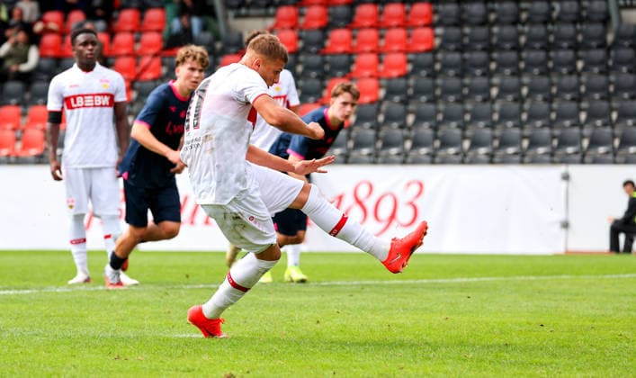 September 9, 2026, Stuttgart, Champions League, 2026–2027 season, VfB Stuttgart U19 vs. Viking U19, 1–0, Goal scorer: Enis Redzepi (VfB)