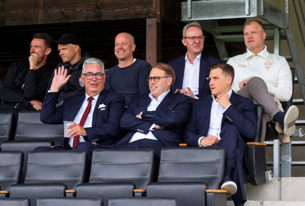 September 9, 2026, Stuttgart, Champions League, 2026–2027 season, VfB Stuttgart U19 vs. Viking U19; front row, from left: VfB President Dietmar Allgaier, Stefan Jung, Vice President Andreas Grupp; back row, from left: Sporting Director Christian Gentner, , , Board Member Alexander Wehrle, Sporting Director Fabian Wohlgemuth