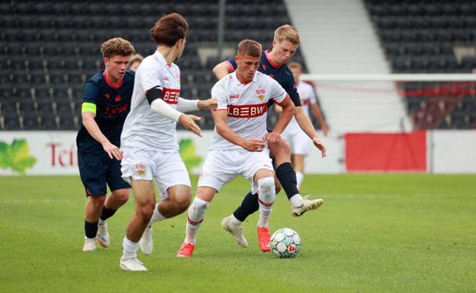 09 09 26 VfB Stuttgart U19 vs. Viking Stavanger U19 Germany, Großaspach, 09 09 2026, Soccer, UEFA Youth League, 2026–2027 Season, U19 VfB Stuttgart vs. U19 Viking Stavanger, Enis Redzepi, U19 VfB Stuttgart