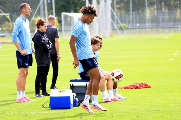 09.09.2026, DEU GER, Fussball , 2.Fussballbundesliga, Saison 2026 2027, Sportforum, Hertha BSC, Training Gustaf Nilsson ( Hertha BSC Berlin 9 ), Oluwaseum Adewumi ( Hertha BSC Berlin 19 ), Mads Pedersen ( Hertha BSC Berlin 22 ) 2. Liga: DFB DFL regulations prohibit any use of photographs as image sequences and or quasi-video) Berlin Sportforum Berlin Deutschland *** September 9, 2026, Germany, Soccer, 2. Bundesliga, 2026–2027 Season, Sportforum, Hertha BSC, Training: Gustaf Nilsson (Hertha BSC Berlin 9), Oluwaseum Adewumi (Hertha BSC Berlin 19), Mads Pedersen (Hertha BSC Berlin 22). DFB and DFL regulations prohibit any use of photographs as image sequences and or quasi-video. Berlin Sportforum, Berlin, Germany Copyright: xNordphotox xEnglerx
