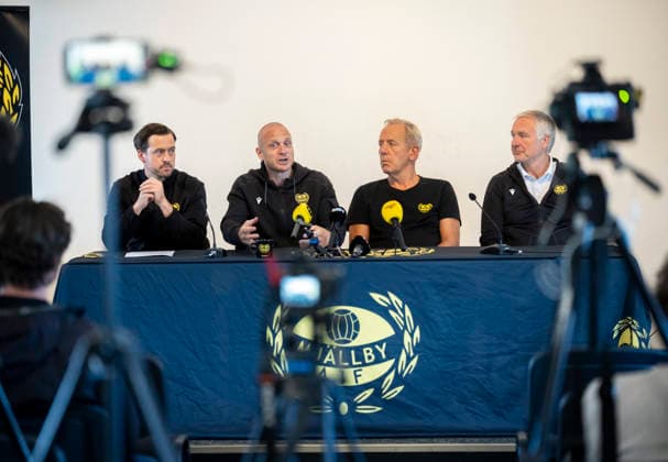 Football, Sweden, Mjällby AIF, press conference