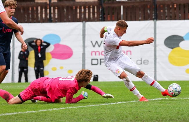 September 9, 2026, Stuttgart, UEFA Champions League, 2026–2027 season, VfB Stuttgart U19 vs. Viking U19, 5–0, Goal scorer: Enes Rezepi (VfB)