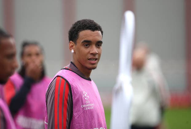 Soccer, Men s, Champions League, 2026–2027 Season, FC Bayern Munich, Final Training Session: Jamal Musiala, FC Bayern Munich, Head Shot, Portrait Looking to the Right