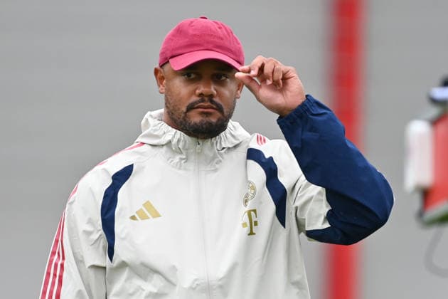 Coach Vincent KOMPANY, Bayern Munich; single frame; cropped close-up; half-length shot; final training session for the Champions League soccer season 2026–27, league match between FC Bayern Munich and Bodø Glimt on September 9, 2026