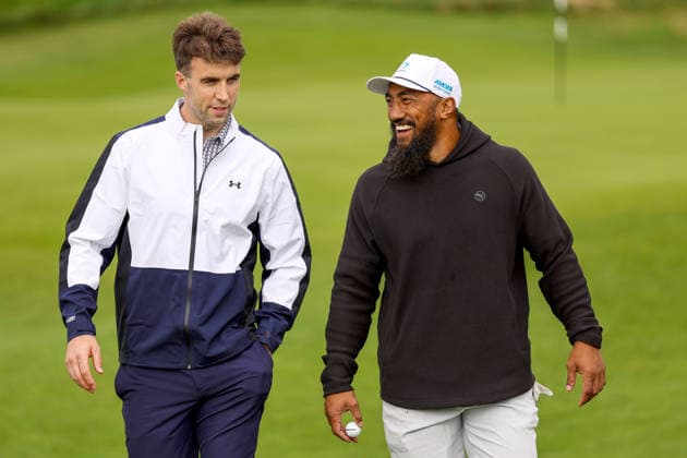 2026 Amgen Irish Open - Pro-Am, Trump International Golf Links, Doonbeg 9 9 2026 Galway™s Paul Conroy and Connacht™s Bundee Aki Paul Conroy and Bundee Aki 9 9 2026  Copyright: xx BB2_0210