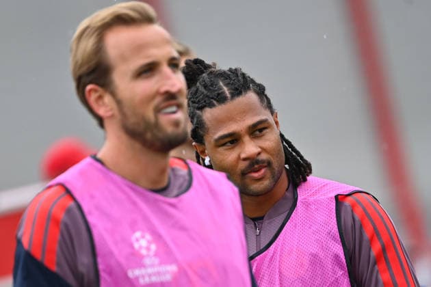Serge GNABRY, FC Bayern Munich; Harry KANE, Bayern Munich; Portrait; Final training session for the Champions League, 2026–27 season, league stage: FC Bayern Munich vs. Bodø Glimt on September 9, 2026