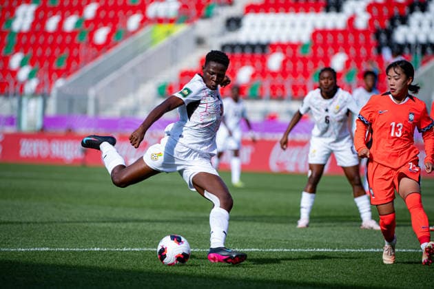 September 9, 2026, Sosnowiec, Silesian Voivodeship, Poland: MENSAH PRISCILLA of Ghana in action during the FIFA U20 Womens World Cup Poland 2026 match between Ghana versus Korea Republic at Arena Sosnowiec Stadium Sosnowiec Poland - ZUMAs385 20260909_zsp_s385_012 Copyright: xLeopoldxSoglox