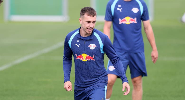 RB Leipzig Training: Champions League Matchday 1, Leipzig, September 9, 2026, Red Bull Academy, Soccer, Champions League, Matchday 1, RB Leipzig, Final training session before the away game in Como, Pictured: Brajan Gruda, For editorial use only, Picture Point