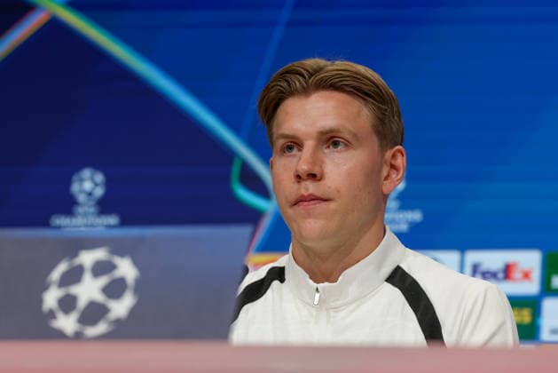 Jens Petter Hauge, FK Bodo Glimt, 10 at the press conference, GER, final training session and press conference, FK Bodo Glimt, soccer, UEFA Champions League, Matchday 1, group stage, 2026–2027 season, September 9, 2026, GER, final training session and press conference, FK Bodo Glimt, soccer, UEFA Champions League, Matchday 1, group stage, 2026–2027 season, September 9, 2026, Munich Copyright: xEibner-Pressefoto JennixMaulx EP_JML