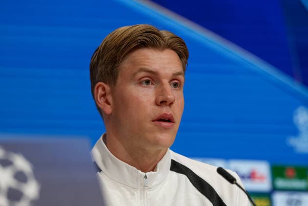 Jens Petter Hauge, FK Bodo Glimt, No. 10 at the press conference, GER, final training session and press conference, FK Bodo Glimt, soccer, UEFA Champions League, Matchday 1, group stage, 2026–2027 season, September 9, 2026, GER, final training session and press conference, FK Bodo Glimt, soccer, UEFA Champions League, Matchday 1, group stage, 2026–2027 season, September 9, 2026, Munich Copyright: xEibner-Pressefoto JennixMaulx EP_JML