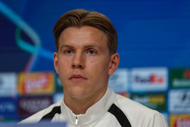 Jens Petter Hauge, FK Bodo Glimt, No. 10 at the press conference, GER, final training session and press conference, FK Bodo Glimt, soccer, UEFA Champions League, Matchday 1, group stage, 2026–2027 season, September 9, 2026, GER, final training session and press conference, FK Bodo Glimt, soccer, UEFA Champions League, Matchday 1, group stage, 2026–2027 season, September 9, 2026, Munich Copyright: xEibner-Pressefoto JennixMaulx EP_JML