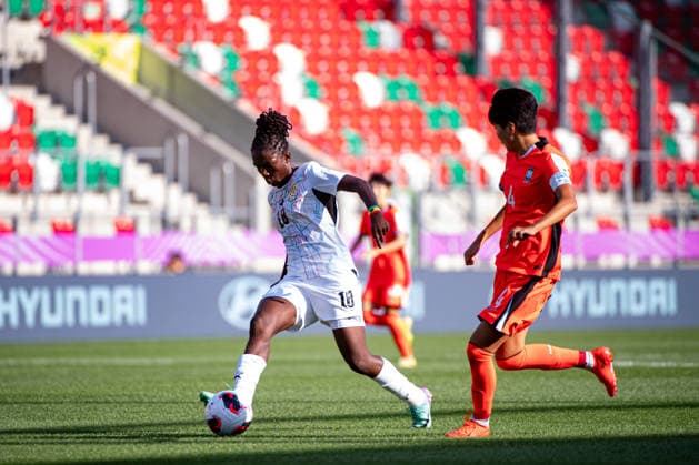 September 9, 2026, Sosnowiec, Silesian Voivodeship, Poland: YEBOAH AGNES of Ghana in action during the FIFA U20 Womens World Cup Poland 2026 match between Ghana versus Korea Republic at Arena Sosnowiec Stadium Sosnowiec Poland - ZUMAs385 20260909_zsp_s385_022 Copyright: xLeopoldxSoglox