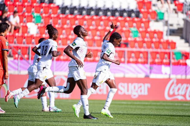 September 9, 2026, Sosnowiec, Silesian Voivodeship, Poland: NYARKO SARAH of Ghana celebrates after scoring a goal during the FIFA U20 Womens World Cup Poland 2026 match between Ghana versus Korea Republic at Arena Sosnowiec Stadium Sosnowiec Poland - ZUMAs385 20260909_zsp_s385_026 Copyright: xLeopoldxSoglox