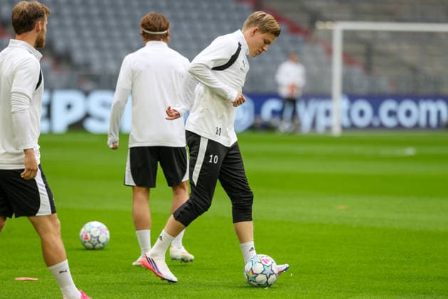 Jens Petter Hauge, FK Bodo Glimt, 10 during training, GER, final training session and press conference, FK Bodo Glimt, soccer, UEFA Champions League, Matchday 1, group stage, 2026–2027 season, September 9, 2026, GER, final training session and press conference, FK Bodo Glimt, soccer, UEFA Champions League, Matchday 1, group stage, 2026–2027 season, September 9, 2026, Munich Copyright: xEibner-Pressefoto JennixMaulx EP_JML