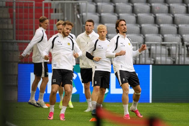 Players at practice, GER, final practice and press conference, FK Bodo Glimt, soccer, UEFA Champions League, Matchday 1, group stage, 2026–2027 season, September 9, 2026, GER, Final Training Session and Press Conference, FK Bodo Glimt, Soccer, UEFA Champions League, Matchday 1, League Stage, 2026–2027 Season, September 9, 2026, Munich Copyright: xEibner-Pressefoto JennixMaulx EP_JML