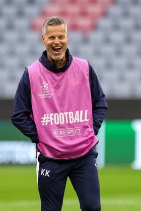 Kjetil Knutsen, Head Coach of FK Bodo Glimt, laughs during practice, GER, final practice and press conference, FK Bodo Glimt, soccer, UEFA Champions League, Matchday 1, group stage, 2026–2027 season, September 9, 2026, GER, final training session and press conference, FK Bodo Glimt, soccer, UEFA Champions League, Matchday 1, league phase, 2026–2027 season, September 9, 2026, Munich Copyright: xEibner-Pressefoto JennixMaulx EP_JML