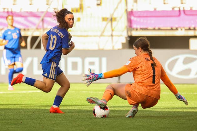 FIFA U-20 Women s World Cup Poland 2026 - Italy vs New Zealand in Lodz, Poland Giada PELLEGRINO CIMO of Italy and Brooke NEARY of New Zealand during the FIFA U-20 Women s World Cup Poland 2026 match between Italy and New Zealand at Stadion Miejski LKS Lodz. Copyright: xx