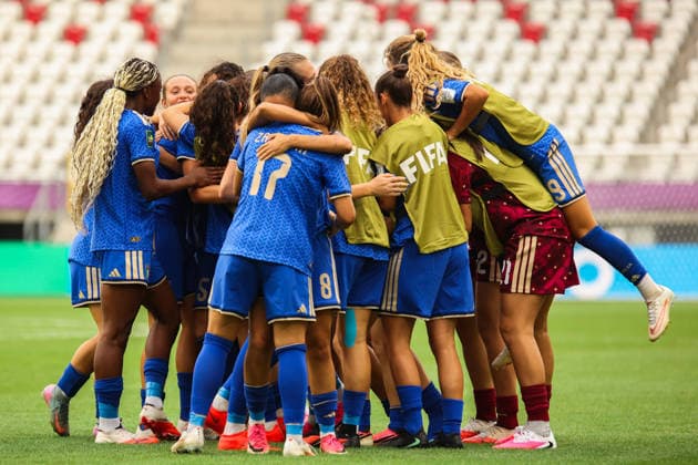 FIFA U-20 Women s World Cup Poland 2026 - Italy vs New Zealand in Lodz, Poland Players of Italy celebrate a goal during the FIFA U-20 Women s World Cup Poland 2026 match between Italy and New Zealand at Stadion Miejski LKS Lodz. Copyright: xx