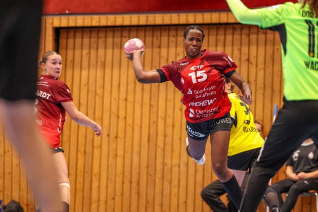 GER, Bensheim, HSG Bensheim Auerbach Flames vs. Borussia Dortmund, Alsco Women s Handball Bundesliga, Handball, DHB, 2026–2027 Season, Weststadthalle Bensheim, Matchday 3 in Pictures: Ndidi Agwunedu, Bensheim Flames Women’s Team, 15. DFB and DFL regulations prohibit any use of photographs as image sequences and or quasi-video, September 9, 2026 Copyright: HMBxMedia HendrikxHamelau