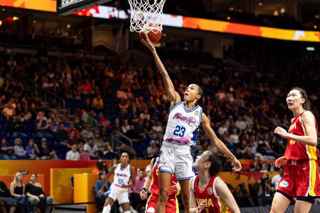 Trinity San Antonio (Puerto Rico), 23 on a layup; Xu Han (China), 15; GER, Puerto Rico vs. China, Basketball, 2026 FIBA Women’s World Cup, Quarterfinal Qualifier, September 9, 2026, GER, Puerto Rico vs. China, Basketball, 2026 FIBA Women’s World Cup, Quarterfinal Qualifier, September 9, 2026, Berlin Copyright: xEibner-Pressefoto MaxxVincenx EP_MVN