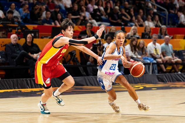 Trinity San Antonio, Puerto Rico, 23, dribbling against Shuyu Yang, China, 06, GER, Puerto Rico vs. China, Basketball, 2026 FIBA Women’s World Cup, Quarterfinal Qualifier, September 9, 2026, GER, Puerto Rico vs. China, Basketball, 2026 FIBA Women’s World Cup, Qualification for the Quarterfinals, September 9, 2026, Berlin Copyright: xEibner-Pressefoto MaxxVincenx EP_MVN