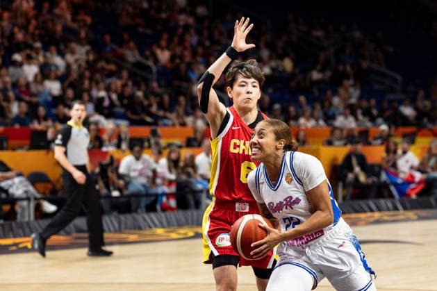 Arella Guirantes (Puerto Rico), age 22, dribbling past Shuyu Yang (China), age 6, GER, Puerto Rico vs. China, basketball, FIBA Women’s World Cup 2026, quarterfinal qualifier, September 9, 2026, GER, Puerto Rico vs. China, Basketball, 2026 FIBA Women’s World Cup, Qualification for the Quarterfinals, September 9, 2026, Berlin Copyright: xEibner-Pressefoto MaxxVincenx EP_MVN