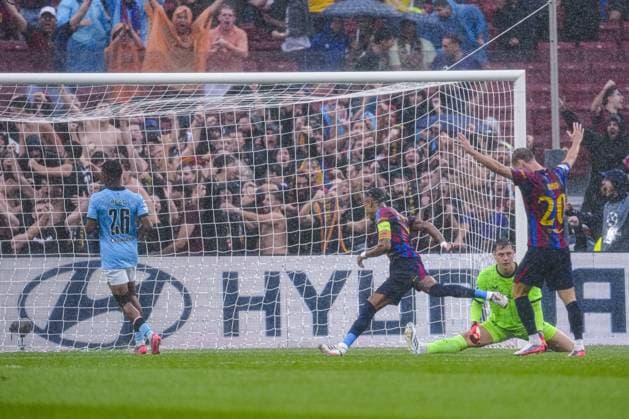 BARCELONA - Raphinha of FC Barcelona, Barca celebrates his team s first goal during the UEFA Champions League match between FC Barcelona and Feyenoord at the Spotify Camp Nou on September 9, 2026, in Barcelona, Spain. GEERT VAN ERVEN ANP UEFA Champions League 2026 27 xVIxANPxSportx xMarcelxterxBalsxIVx 567768753 originalFilename: 567768753.jpg