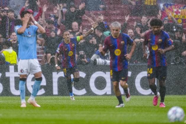 BARCELONA - Raphinha of FC Barcelona, Barca celebrates his team s first goal during the UEFA Champions League match between FC Barcelona and Feyenoord at the Spotify Camp Nou on September 9, 2026, in Barcelona, Spain. GEERT VAN ERVEN ANP UEFA Champions League 2026 27 xVIxANPxSportx xMarcelxterxBalsxIVx 567768767 originalFilename: 567768767.jpg