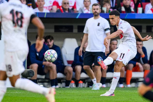 September 9, 2009: Bilal El Khannouss of Stuttgart during the UEFA Champions League soccer match between VfB Stuttgart and Viking on September 9, 2026 in Stuttgart. Photo by Marius Simensen, BILDBYRAN COP 238 MM0072 bbeng football soccer UEFA Champions League Viking VfB Stuttgart  Copyright: MARIUSxSIMENSEN BB260909BB549