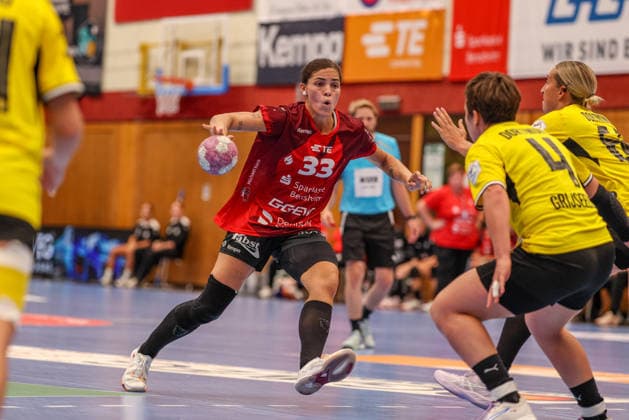 GER, Bensheim, HSG Bensheim Auerbach Flames vs. Borussia Dortmund, Alsco Women’s Handball Bundesliga, Handball, DHB, 2026–2027 Season, Weststadthalle Bensheim, Matchday 3 in Pictures: Lucie Marie Kretzschmar, Bensheim Flames Women 33. DFB and DFL regulations prohibit any use of photographs as image sequences and or quasi-video, September 9, 2026 Copyright: HMBxMedia HendrikxHamelau