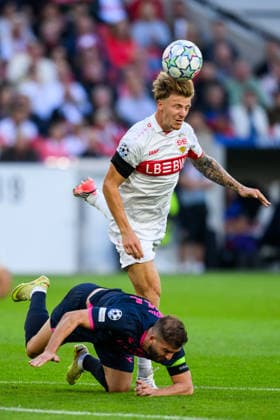 September 9, 2009: Zlatko Tripic of Viking and Ameen Al Dakhil of Stuttgart during the UEFA Champions League soccer match between VfB Stuttgart and Viking on September 9, 2026 in Stuttgart. Photo by Marius Simensen, BILDBYRAN COP 238 MM0072 bbeng football soccer UEFA Champions League Viking VfB Stuttgart  Copyright: MARIUSxSIMENSEN BB260909BB556
