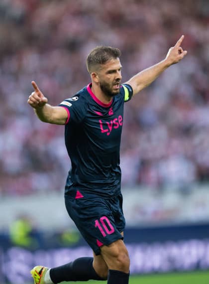 Zlatko Tripic of Viking scores the equalizing goal during UEFA Champions League - Matchday 1 season 26 27 game between Stuttgart and Viking (Ruslan Taran Ball Raw Images) Stuttgart MHP Arena Germany Copyright: xRuslanxTaranx RUS_STUTT-VIKING-0155