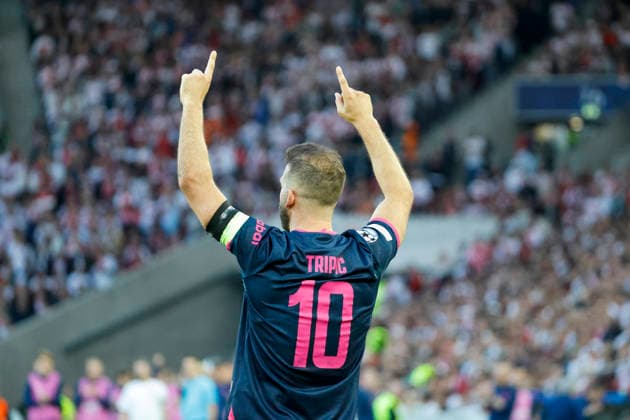 Goal celebration by Zlatko Tripic of Viking Stavanger, 10, after scoring the goal to tie the game at 1–1, Germany, soccer, UEFA Champions League, Matchday 1, 2026–2027, VfB Stuttgart vs. Viking Stavanger, September 9, 2026, Stuttgart Arena, Stuttgart, Germany Copyright: xGrantxHubbsx