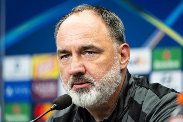 Head coach Jindrich Trpisovsky at the press conference, PK, Pressekonferenz of the SK Slavia Praha team prior to the UEFA Champions League opening round match: SK Slavia Praha vs RC Lens, in Prague, Czech Republic, on September 9, 2026. (CTKxPhoto MichalxKamaryt) CTKPhotoP2026090908087  CTKPhotoP2026090908087