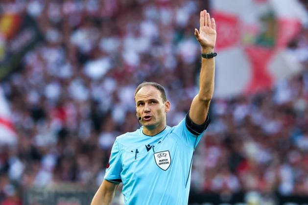 Referee: Nenad Minakovic (Serbia), VfB Stuttgart vs. Viking Stavanger, Soccer, Men, UEFA Champions League, 2026–2027 Season, Matchday 1, September 9, 2026, Stuttgart, Baden-Württemberg, Germany Copyright: xkolbert-press MartinxAgüerax
