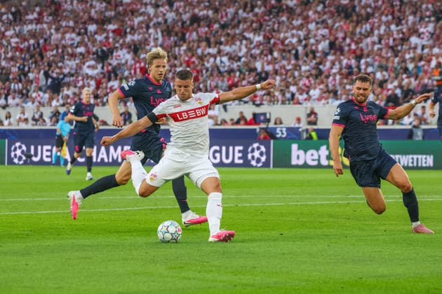 09 09 26 VfB Stuttgart vs. Viking Stavanger, Germany, Stuttgart, 09 09 2026, Soccer, UEFA Champions League, 2026–2027 season, VfB Stuttgart vs. Viking Stavanger, Ermedin Demirovic, VfB Stuttgart, Goal 2-1, Demirovic