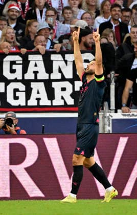 GOAL: 1-1 Zlatko Tripic, Viking FK Stavanger 10 Goal Celebration, Champions League, VfB Stuttgart vs. Viking FK Stavanger, September 9, 2026. DFL regulations prohibit any use of photographs as image sequences and OR QUASI-VIDEO. Champions League: VfB Stuttgart vs. Viking FK Stavanger