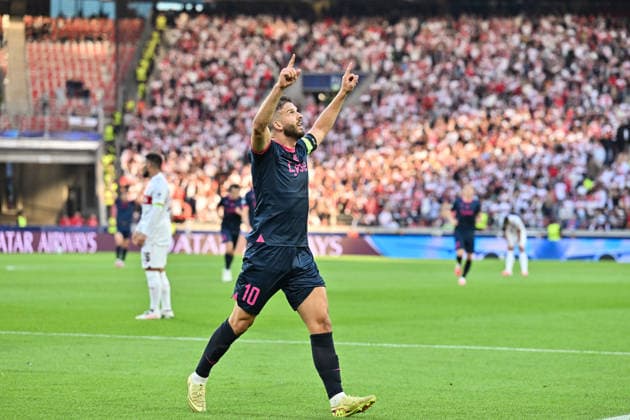 STUTTGART, GERMANY; 09. SEPTEMBER: Stavanger celebrating the goal to makes 1-1 Tor Torschuetze Freude Happy during the Champions League Match between VfB Stuttgart vs. Viking FK at Matchday 1 at MHP-Arena - Zlatko TRIPIC (Viking FK 10) Copyright: xBEAUTIFULxSPORTS Goldbergx