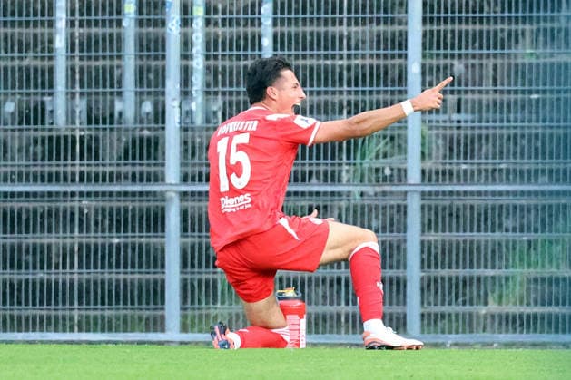 September 9, 2026, xrekx, Regional League Southwest Soccer, FC Homburg vs. 1. FC Kaiserslautern II – Goal celebration after Dion Hofmeister scored the 0-1 goal for 1. FC Kaiserslautern II against Homburg