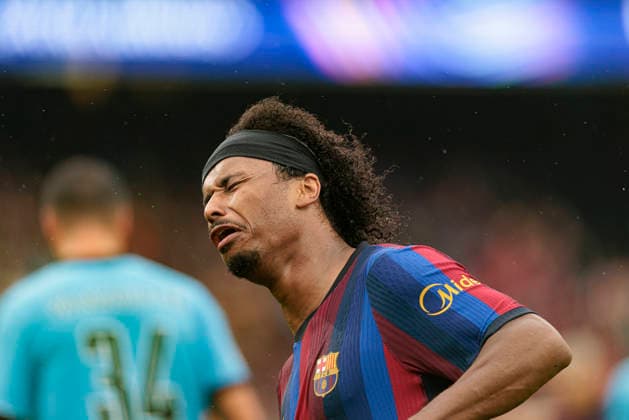 Karim Adeyemi seen celebrating after scoring goal during UEFA Champions League 2026 2027 league phase game between teams of FC Barcelona, Barca and Feyenoord Rotterdam (Maciej Rogowski Ball Raw Images) Barcelona Camp Nou Spain Copyright: xMaciejxRogowskix maciejrogowski_fcbarcelona_feyenoord_2627-8
