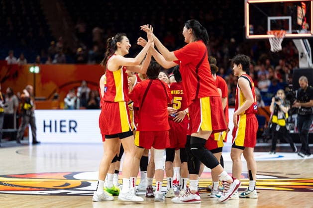 Chinese team celebrates after winning the game, Xu Han (China, 15), Ziyu Zhang (China, 19), GER, Puerto Rico vs. China, basketball, 2026 FIBA Women s World Cup, quarterfinal qualifier, September 9, 2026, GER, Puerto Rico vs. China, Basketball, 2026 FIBA Women’s World Cup, Qualification for the quarterfinals, September 9, 2026, Berlin Copyright: xEibner-Pressefoto MaxxVincenx EP_MVN