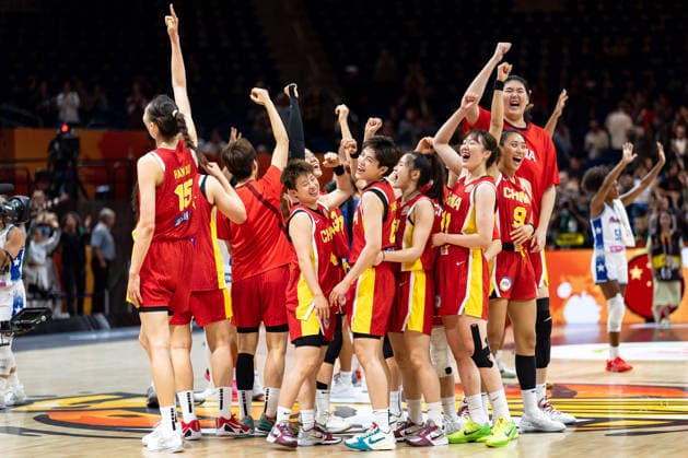 Chinese team celebrates after winning the game, Xu Han (China, 15), Ziyu Zhang (China, 19), GER, Puerto Rico vs. China, basketball, 2026 FIBA Women s World Cup, quarterfinal qualifier, September 9, 2026, GER, Puerto Rico vs. China, Basketball, 2026 FIBA Women’s World Cup, Qualification for the quarterfinals, September 9, 2026, Berlin Copyright: xEibner-Pressefoto MaxxVincenx EP_MVN