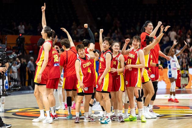 Chinese team celebrates after winning the game, Xu Han (China, 15), Ziyu Zhang (China, 19), GER, Puerto Rico vs. China, basketball, 2026 FIBA Women s World Cup, quarterfinal qualifier, September 9, 2026, GER, Puerto Rico vs. China, Basketball, 2026 FIBA Women’s World Cup, Qualification for the quarterfinals, September 9, 2026, Berlin Copyright: xEibner-Pressefoto MaxxVincenx EP_MVN