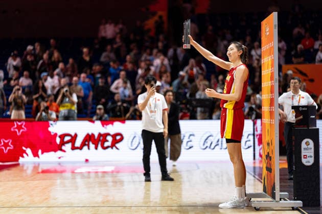 Xu Han (China), No. 15, celebrates after the game following a victory, GER, Puerto Rico vs. China, Basketball, FIBA Women’s World Cup 2026, Qualification for the Quarterfinals, September 9, 2026, Germany, Puerto Rico vs. China, Basketball, 2026 FIBA Women’s World Cup, Qualification for the quarterfinals, September 9, 2026, Berlin Copyright: xEibner-Pressefoto MaxxVincenx EP_MVN