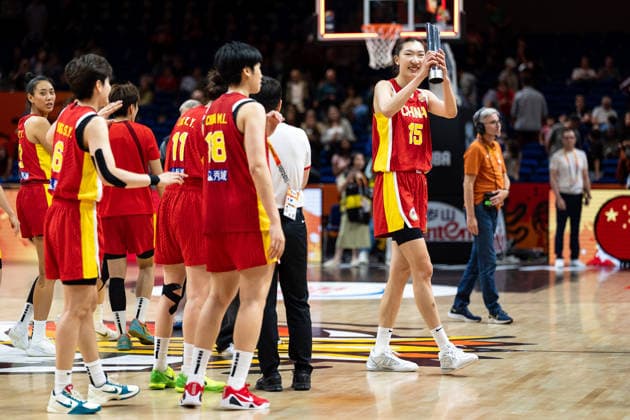 Xu Han (China), No. 15, celebrates after the game following a victory, GER, Puerto Rico vs. China, Basketball, FIBA Women’s World Cup 2026, Qualification for the Quarterfinals, September 9, 2026, Germany, Puerto Rico vs. China, Basketball, 2026 FIBA Women’s World Cup, Qualification for the quarterfinals, September 9, 2026, Berlin Copyright: xEibner-Pressefoto MaxxVincenx EP_MVN